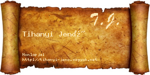 Tihanyi Jenő névjegykártya