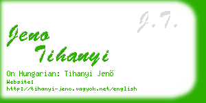 jeno tihanyi business card